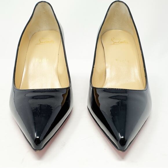 Christian Louboutin Kate Patent Leather Heels Size 37.5 Black - Picture 3 of 10